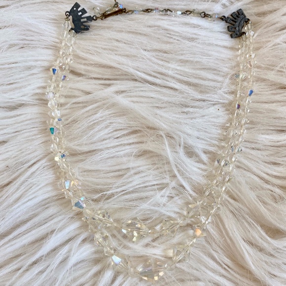 Vintage Double Strand Iridescent Beaded Necklace - Picture 4 of 4